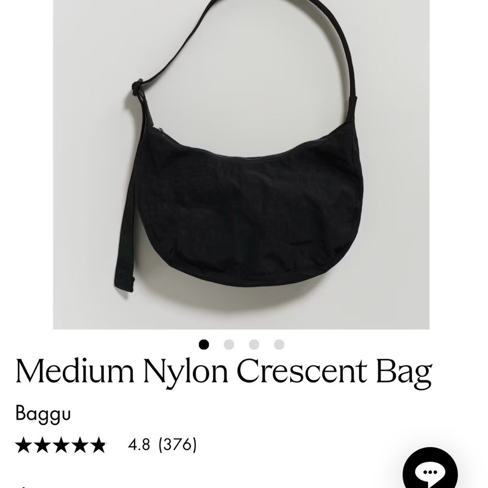 BAGGU Black Nylon Crescent Shoulder Bag